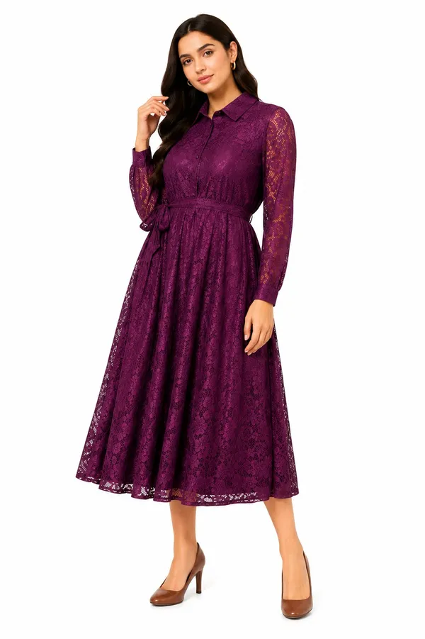 Wine_Net_Midi_Dress_For_Women