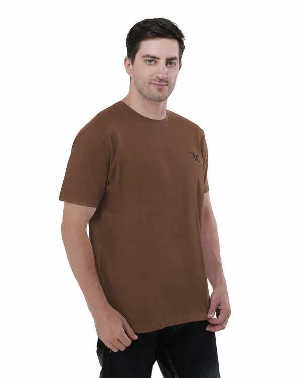 Brown_Cotton_Round_Neck_T-Shirt_For_Men