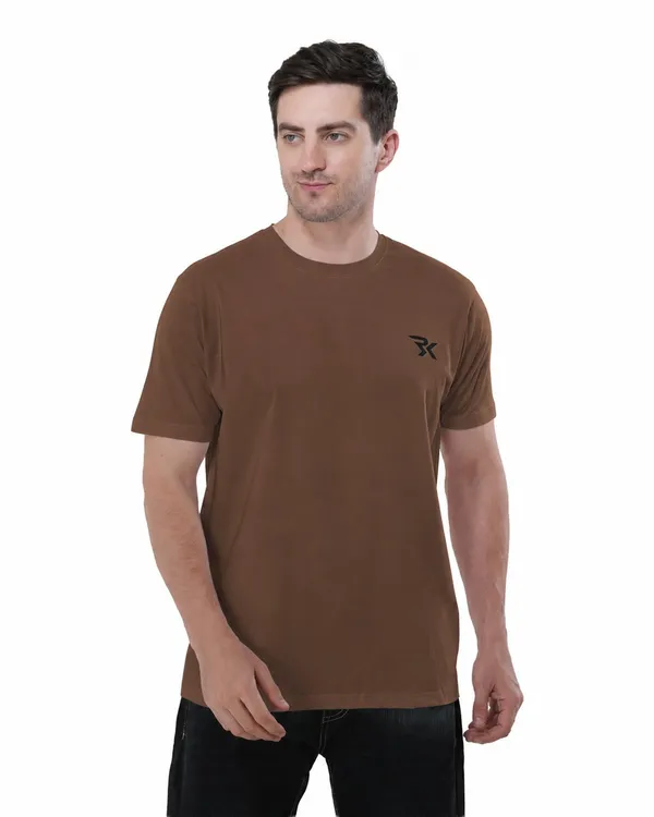 Brown_Cotton_Round_Neck_T-Shirt_For_Men