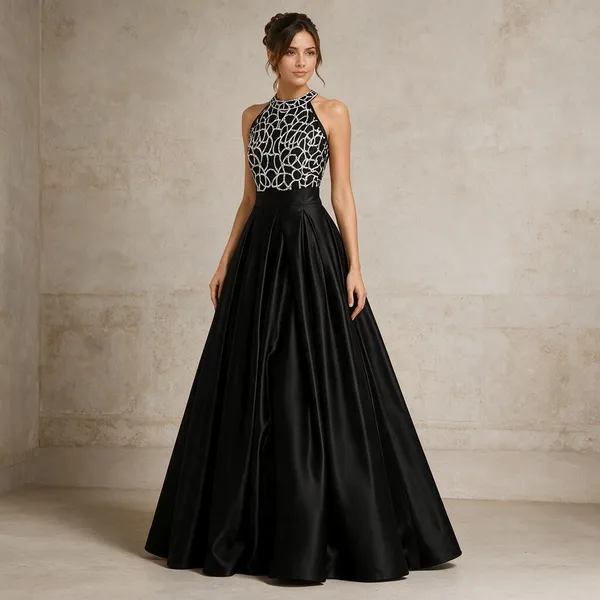 Black_Khadi_Silk_Gown_For_Women