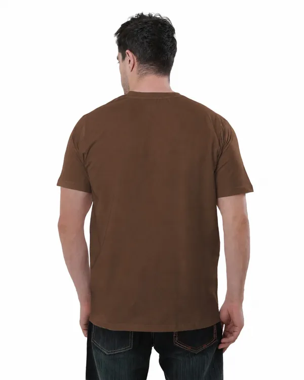 Brown_Cotton_Round_Neck_T-Shirt_For_Men