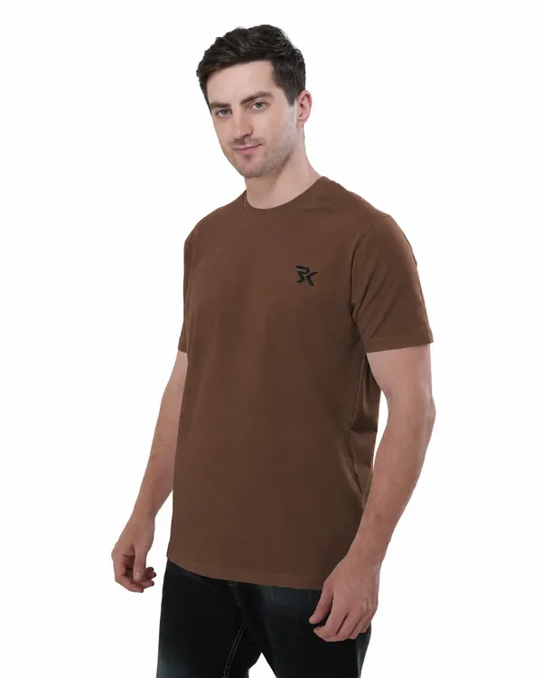 Brown_Cotton_Round_Neck_T-Shirt_For_Men