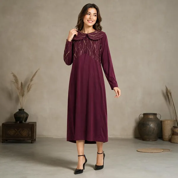 Wine_Italian_Crepe_Maxi_Dress_For_Women