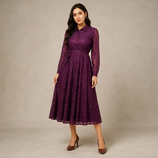 Wine_Net_Midi_Dress_For_Women