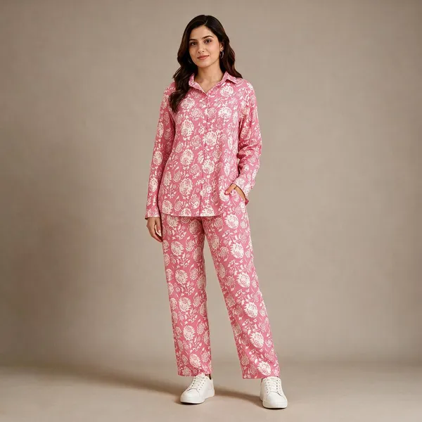 Pink_Cotton_Co-Ord_Set_For_Women