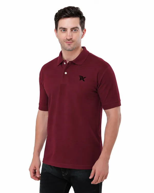 Maroon_Cotton_Polo_T-Shirt_For_Men