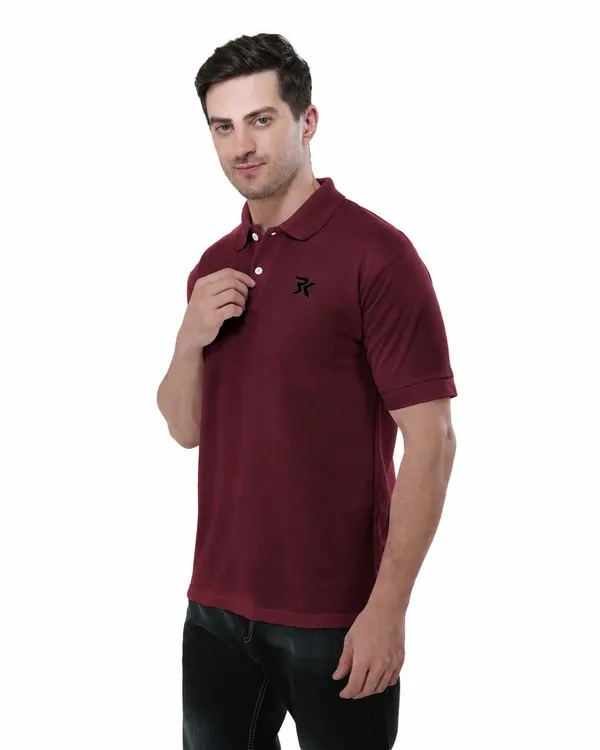 Maroon_Cotton_Polo_T-Shirt_For_Men