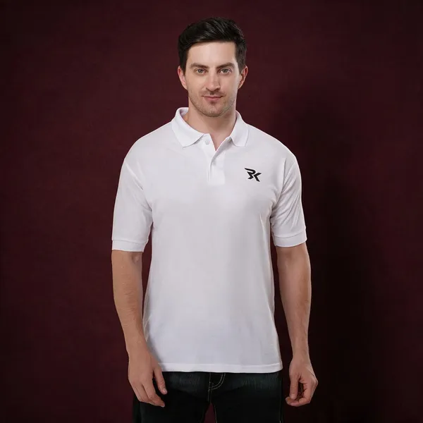 White_Cotton_Polo_T-Shirt_For_Men