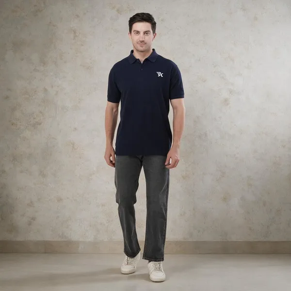 Navy_Cotton_Polo_T-Shirt_For_Men