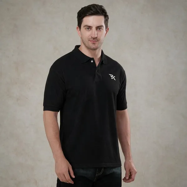Black_Cotton_Polo_T-Shirt_For_Men