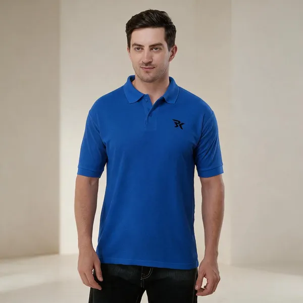 Blue_Cotton_Polo_T-Shirt_For_Men