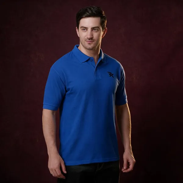Blue_Cotton_Polo_T-Shirt_For_Men