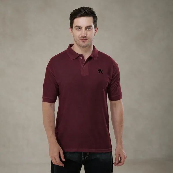 Maroon_Cotton_Polo_T-Shirt_For_Men
