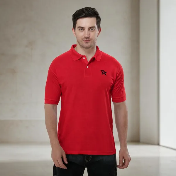 Red_Cotton_Polo_T-Shirt_For_Men