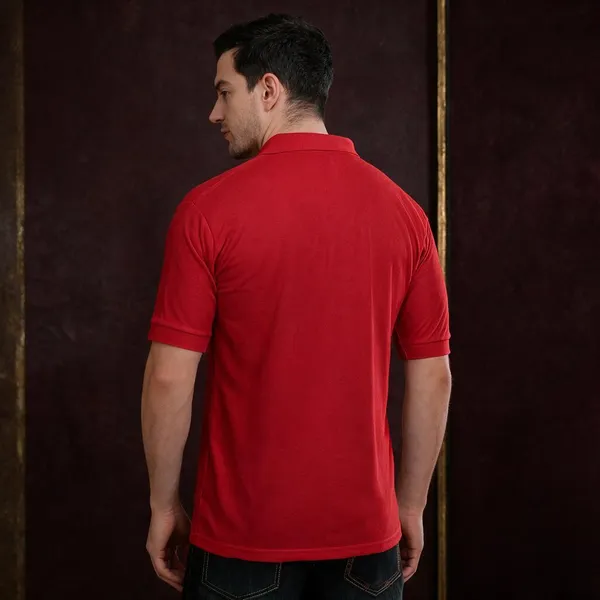 Red_Cotton_Polo_T-Shirt_For_Men