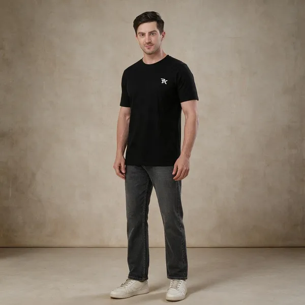 Black_Cotton_Round_Neck_T-Shirt_For_Men