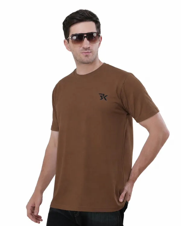Brown_Cotton_Round_Neck_T-Shirt_For_Men