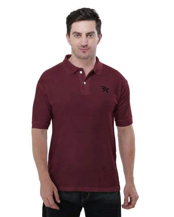 Maroon_Cotton_Polo_T-Shirt_For_Men