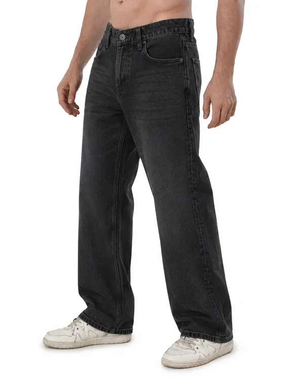 Black_Cotton_Baggy_Fit_Jeans_For_Men