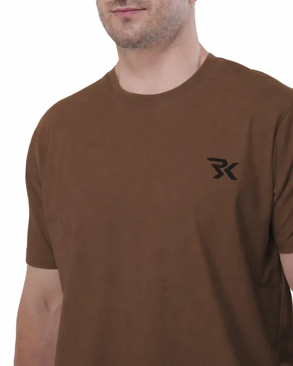 Brown_Cotton_Round_Neck_T-Shirt_For_Men