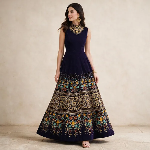 Black_Silk_Anarkali_Dress_For_Women