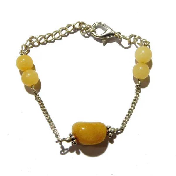 Yellow_Gemstone_Aventuren_Tumble_Beads_Chain_Bracelet_For_Women