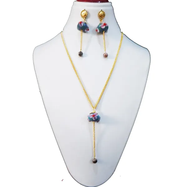 Gold_Metal_Chain_Lampwok_Bead_Pendant_Jewelry_For_Women