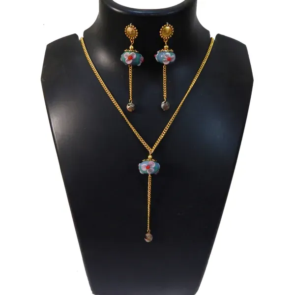 Gold_Metal_Chain_Lampwok_Bead_Pendant_Jewelry_For_Women