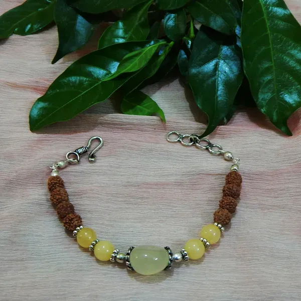 Yellow_Gemstone_Aventurine_Rudraksha_Bracelet_For_Women