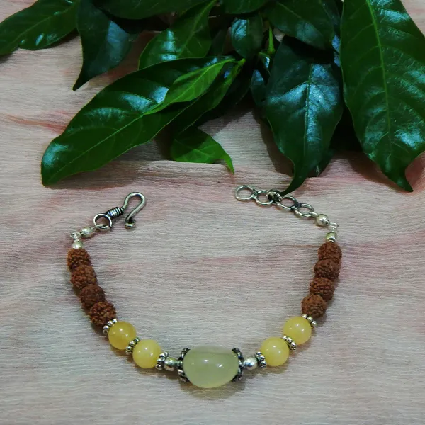 Yellow_Gemstone_Aventurine_Rudraksha_Bracelet_For_Women