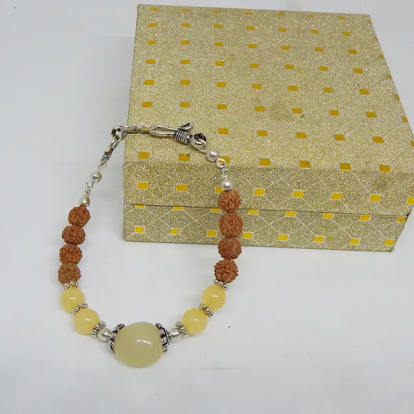 Yellow_Gemstone_Aventurine_Rudraksha_Bracelet_For_Women