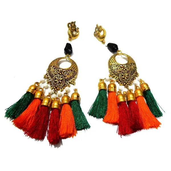 Multicolor_Metal_Tassel_Hanging_Earrings_For_Girls