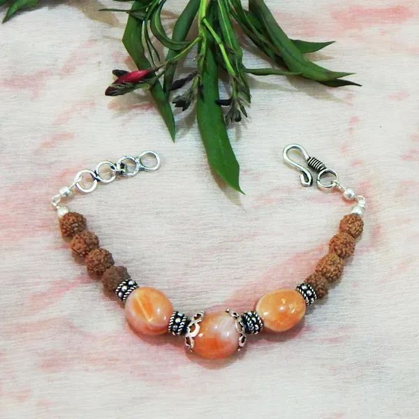 Orange_Carnelian_Tumble_Rudraksha_Beads_Bracelet_For_Women