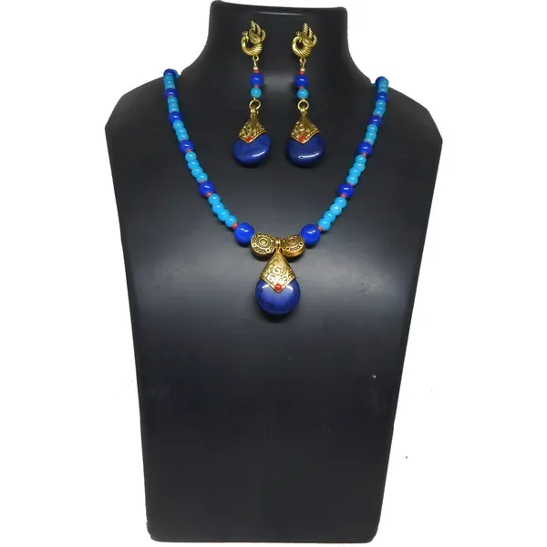 Blue_Glass_Fancy_Beads_With_Resin_Pendant_Necklace_For_Women