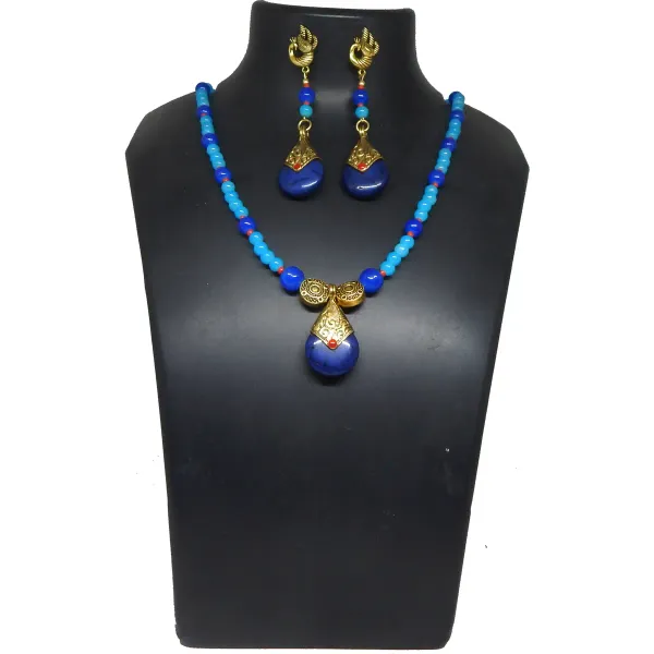 Blue_Glass_Fancy_Beads_With_Resin_Pendant_Necklace_For_Women