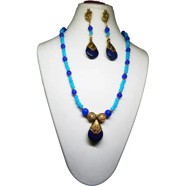 Blue_Glass_Fancy_Beads_With_Resin_Pendant_Necklace_For_Women