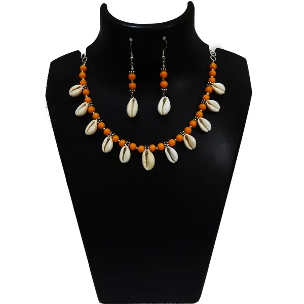 Yellow_Sea_Shell_Glass_Beads_Choker_Necklace_For_Women
