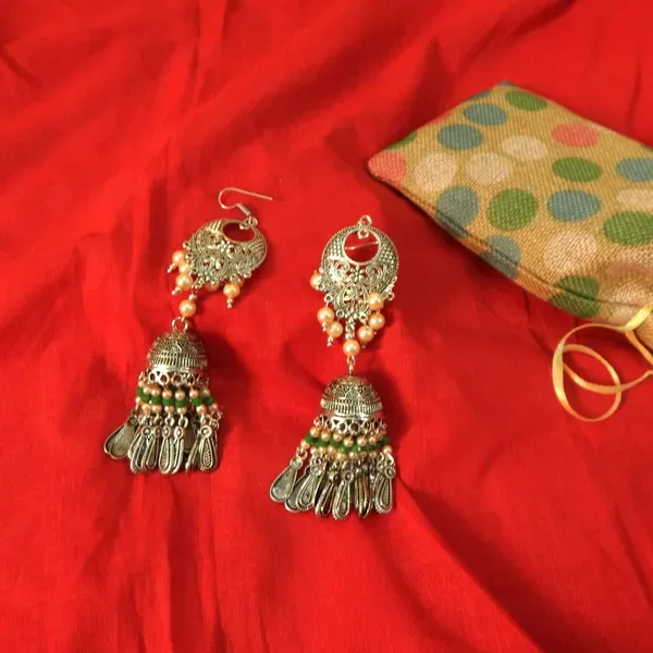 Silver_Metal_Jhumka_With_Chandbali_Hook_Earrings_For_Women