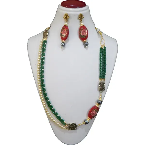 Green_Printed_Glass_Beads_Fancy_Jewelry_For_Women