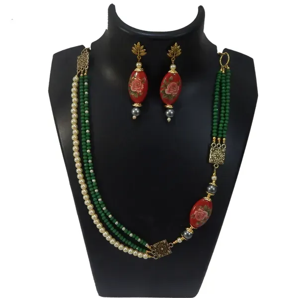 Green_Printed_Glass_Beads_Fancy_Jewelry_For_Women