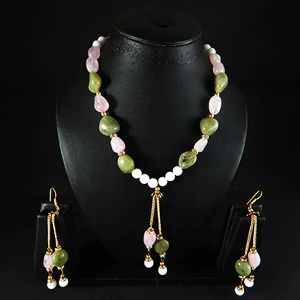 Multicolor_Gem_Tumble_Rose_Quartz_Green_Aventurine_Beads_Necklace_For_Wom