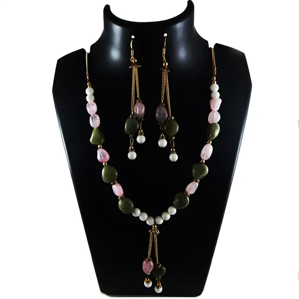 Multicolor_Gem_Tumble_Rose_Quartz_Green_Aventurine_Beads_Necklace_For_Wom