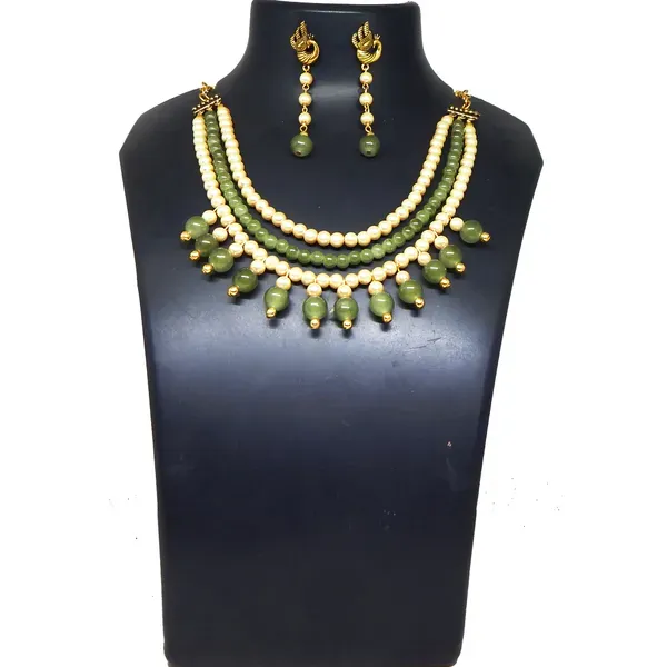 Olive_Synthetic_Pearl_Color_Glass_Beads_Necklace_For_Women