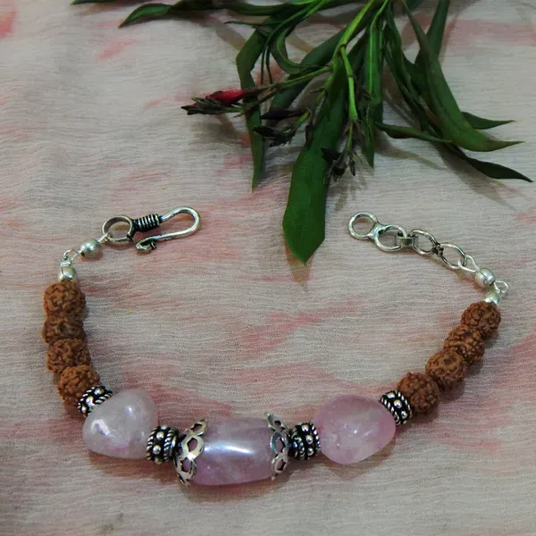 Pink_Rose_Quartz_Tumble_Rudraksha_Beads_Bracelet_For_Women