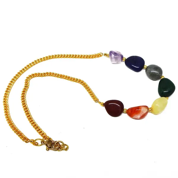 Multicolor_Gemstone_Tumble_7_Chakra_Chain_Necklace_For_Women
