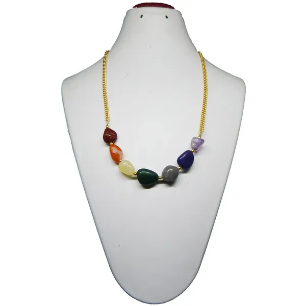 Multicolor_Gemstone_Tumble_7_Chakra_Chain_Necklace_For_Women