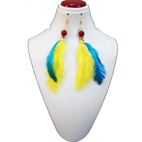 Multicolor_Feather_Hanging_Hook_Earrings_For_Girls