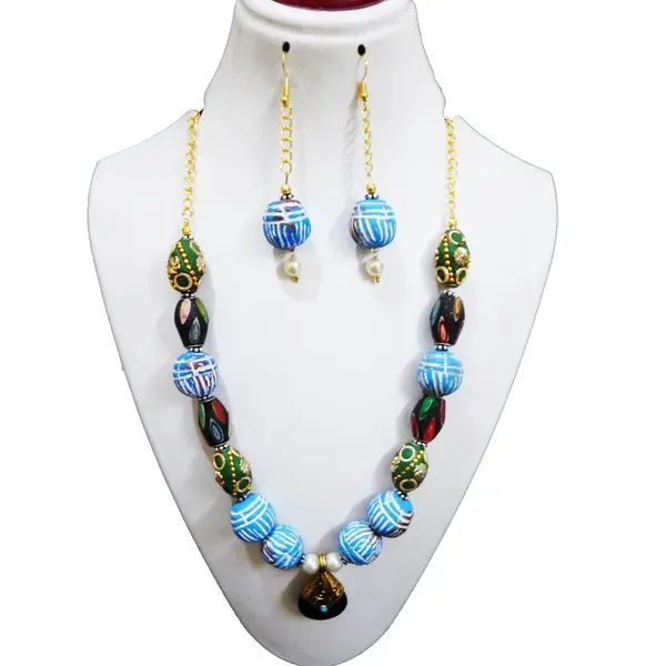 Multicolor_Clay_Kasmiri_Beaded_With_Pendent_Necklace_For_Women