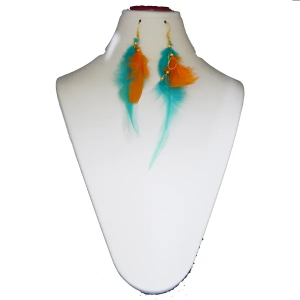 Multicolor_Feather_Hanging_Hook_Earrings_For_Girls