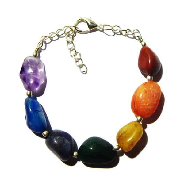 Multicolor_Gemstone_7_Chakra_Tumble_Beads_Bracelet_For_Unisex